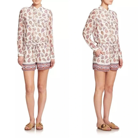 Tory Burch Brigitte Paisley Silk Romper Size Small - Picture 5 of 16